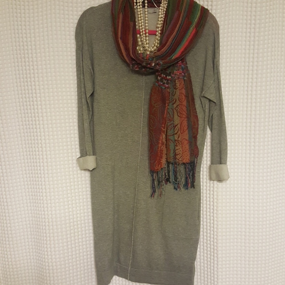 Gray sweater dress